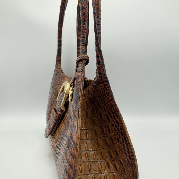 Brahmin Metallic Toasted Almond Crocodile Bag - Picture 5 of 8